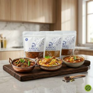 Aarog Biryani Qorma Achar Gosht Masala Bundle — 3 pouches, no MSG, COD Pakistan