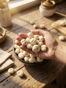 Aarog Premium Organic Phool Makhana. 100% handpicked, export quality goodness in every crunchy bite.