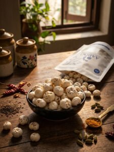 Aarog’s premium handpicked fox nuts. Pure, crunchy, and organic goodness in every bite. 